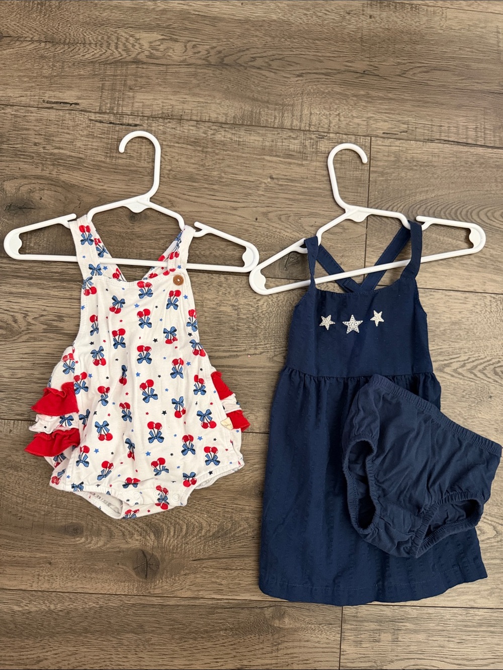 2 baby girl 4th of July outfits -READ DESCRIPTION